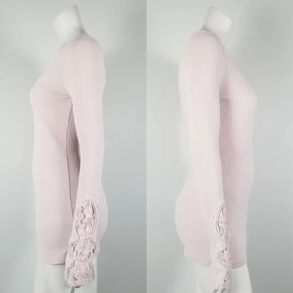 Free People Rare Crafty Cuff Green and Blush Thermal Top Bundle (2) Size Medium - Picture 7 of 13